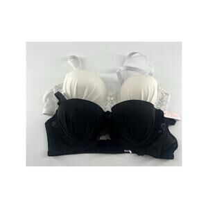 Set of 2 Simple Pleasures Bras Womens Size 36 B Black White Lace Sexy 1 is New